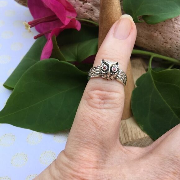 Owl CZ Sterling Silver Toe Ring - Picture 6 of 7